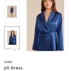 S'EDGE Blue Satin Jill Dress